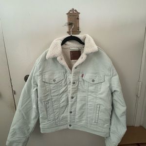 Levi’s Ex Boyfriend Jacket, light mint blue, shearling